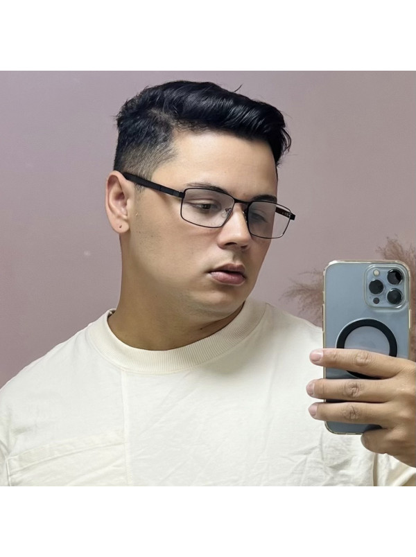 Armação de Óculos 81007 Quadrado Preto